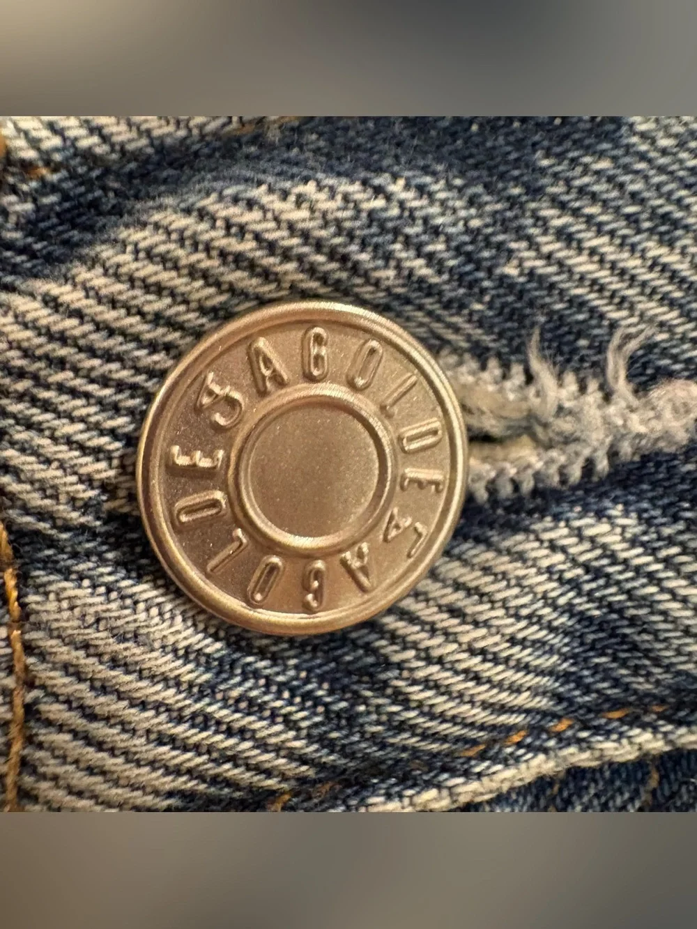 Agolde Parker Long Distressed Blue Denim Shorts Made from Organic Cotton
